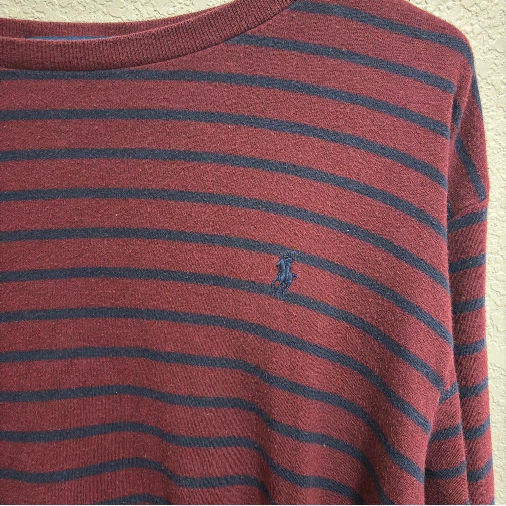 Polo Ralph Lauren Maroon and Navy Crewneck Sweater